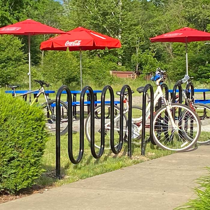 Fire n Ice bike rack parking on the Central Murrysville WHT trail.