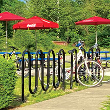 Fire n Ice bike rack parking on the WHT trail.