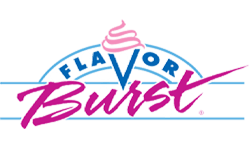 Flavor Burst Flavor Strip Soft Serve Ice Cream logo.